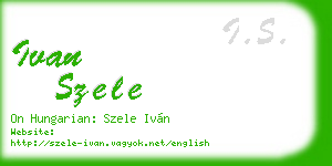 ivan szele business card